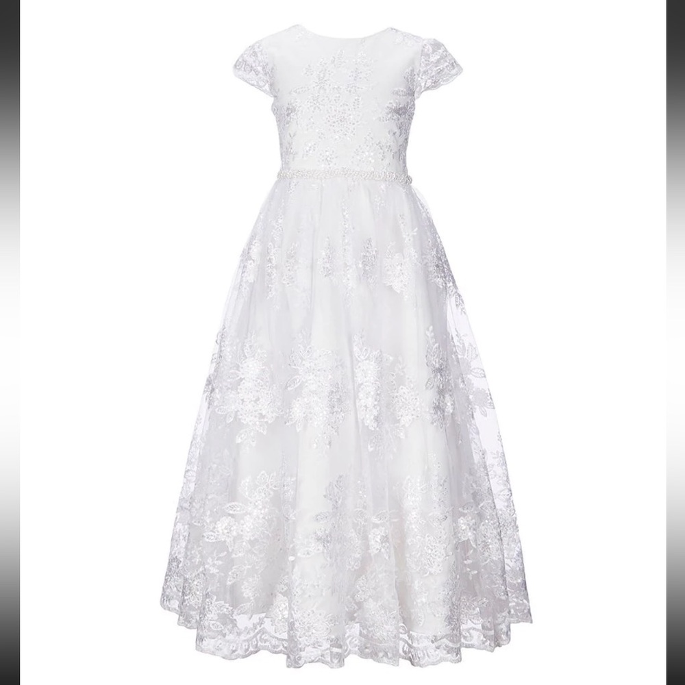 Chantilly Place White Dress Formal Lace Event Party Occasion Dillard’s Size 14